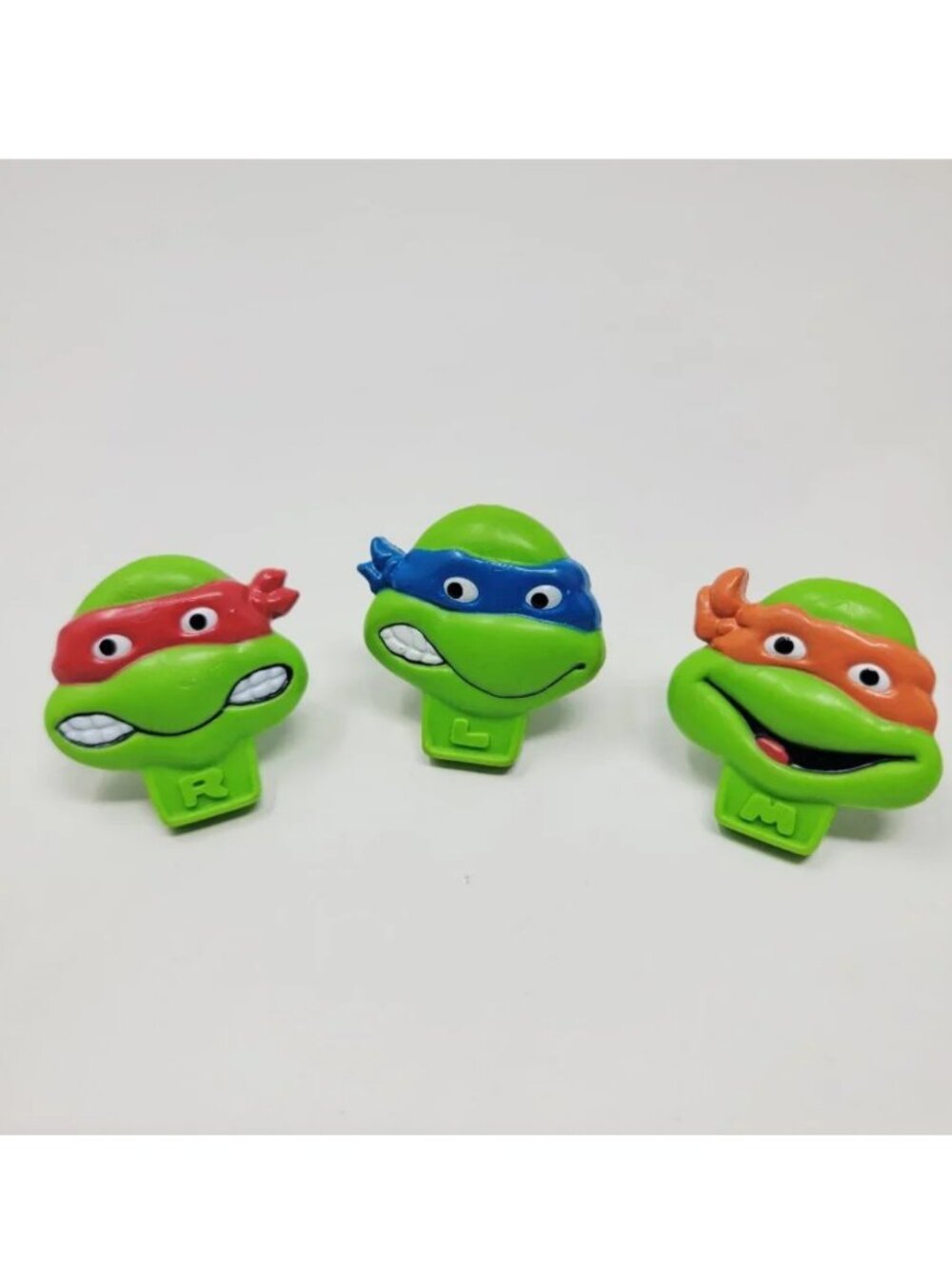Vintage 90s TMNT Ninja Turtles Cereal Box Rings Set of 3 – R L M – Nabisco Promo